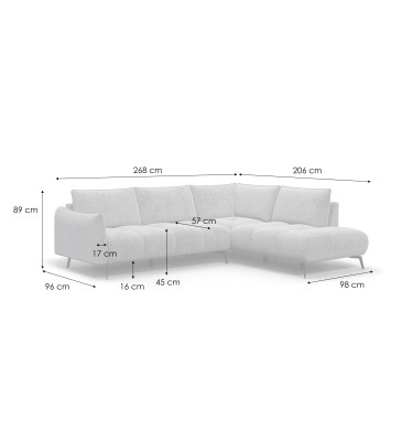 Ecksofa 5-Sitzer rechts AERA, dunkelbeige