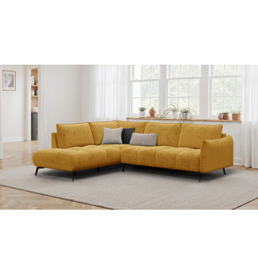 Ecksofa 5-Sitzer links AERA, gelb