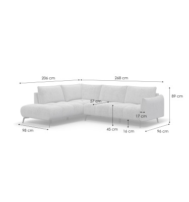 Ecksofa 5-Sitzer links AERA, orange