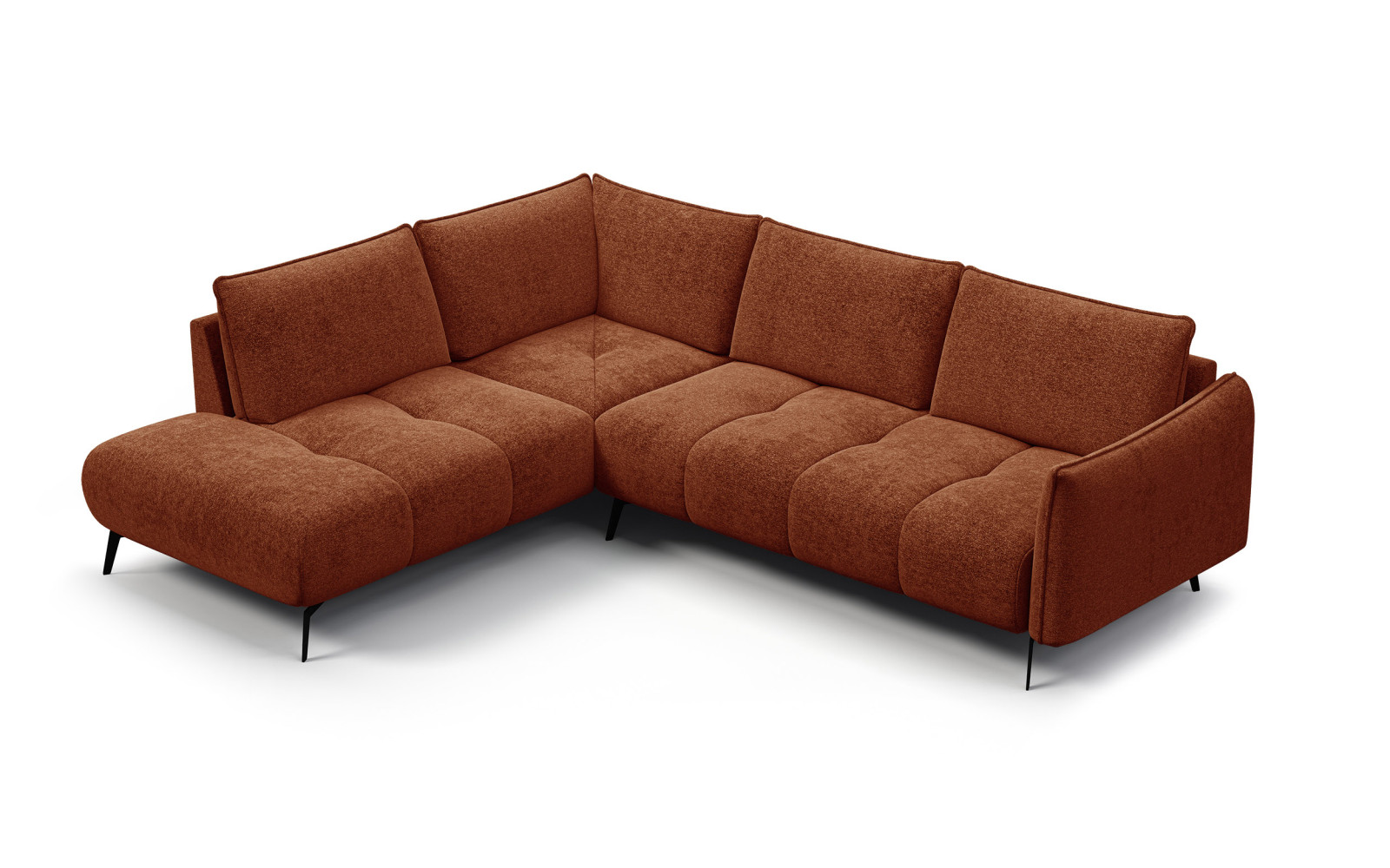 Ecksofa 5-Sitzer links AERA, orange