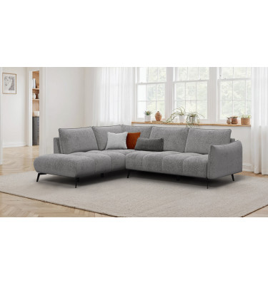 Ecksofa 5-Sitzer links AERA, platingrau