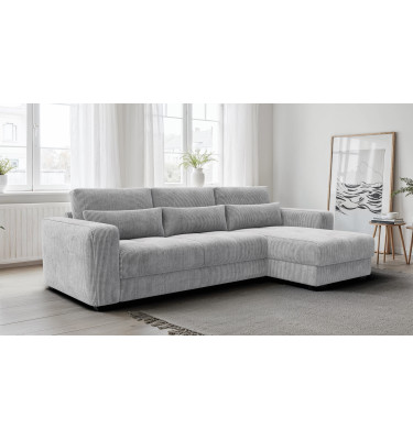 Ecksofa 4-Sitzer rechts OLI, hellgrau