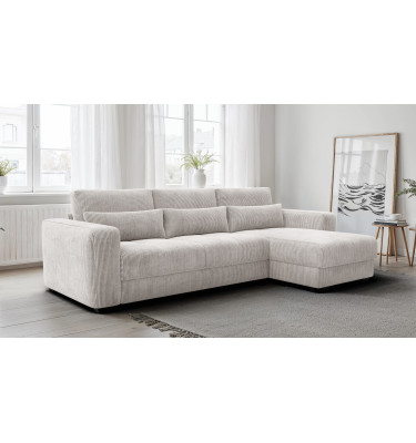 Ecksofa 4-Sitzer rechts OLI, perlweiß