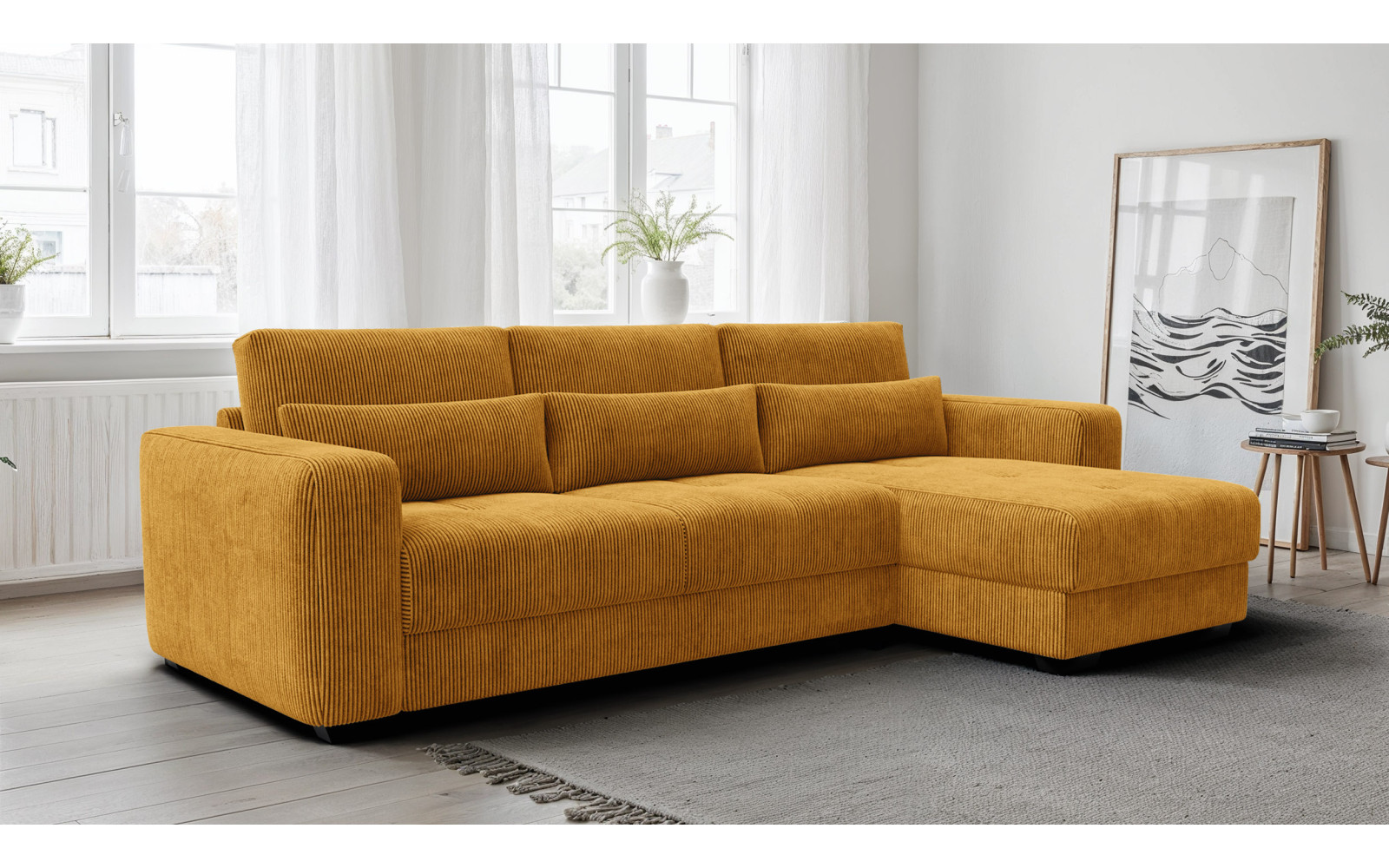 Ecksofa 4-Sitzer rechts OLI, safran