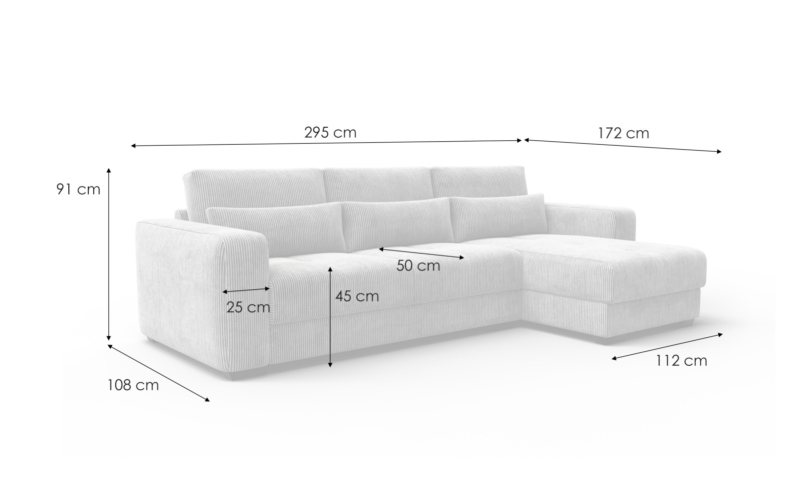 Ecksofa 4-Sitzer rechts OLI, safran