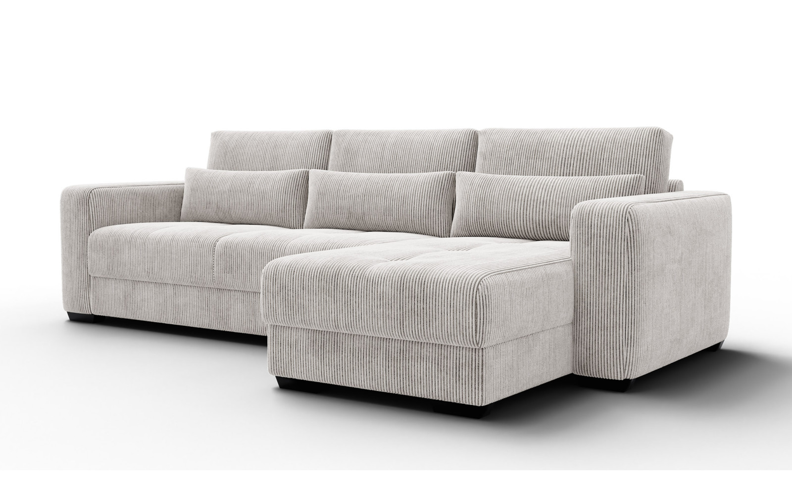 Ecksofa 4-Sitzer rechts OLI, perlweiß