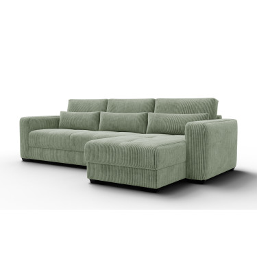 Ecksofa 4-Sitzer rechts OLI, salbeigrün