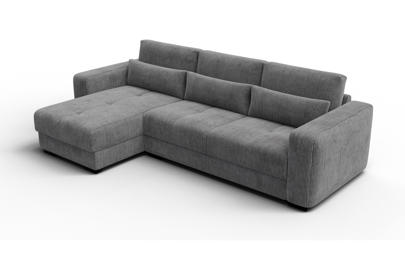 Ecksofa 4-Sitzer links OLI, dunkelgrau