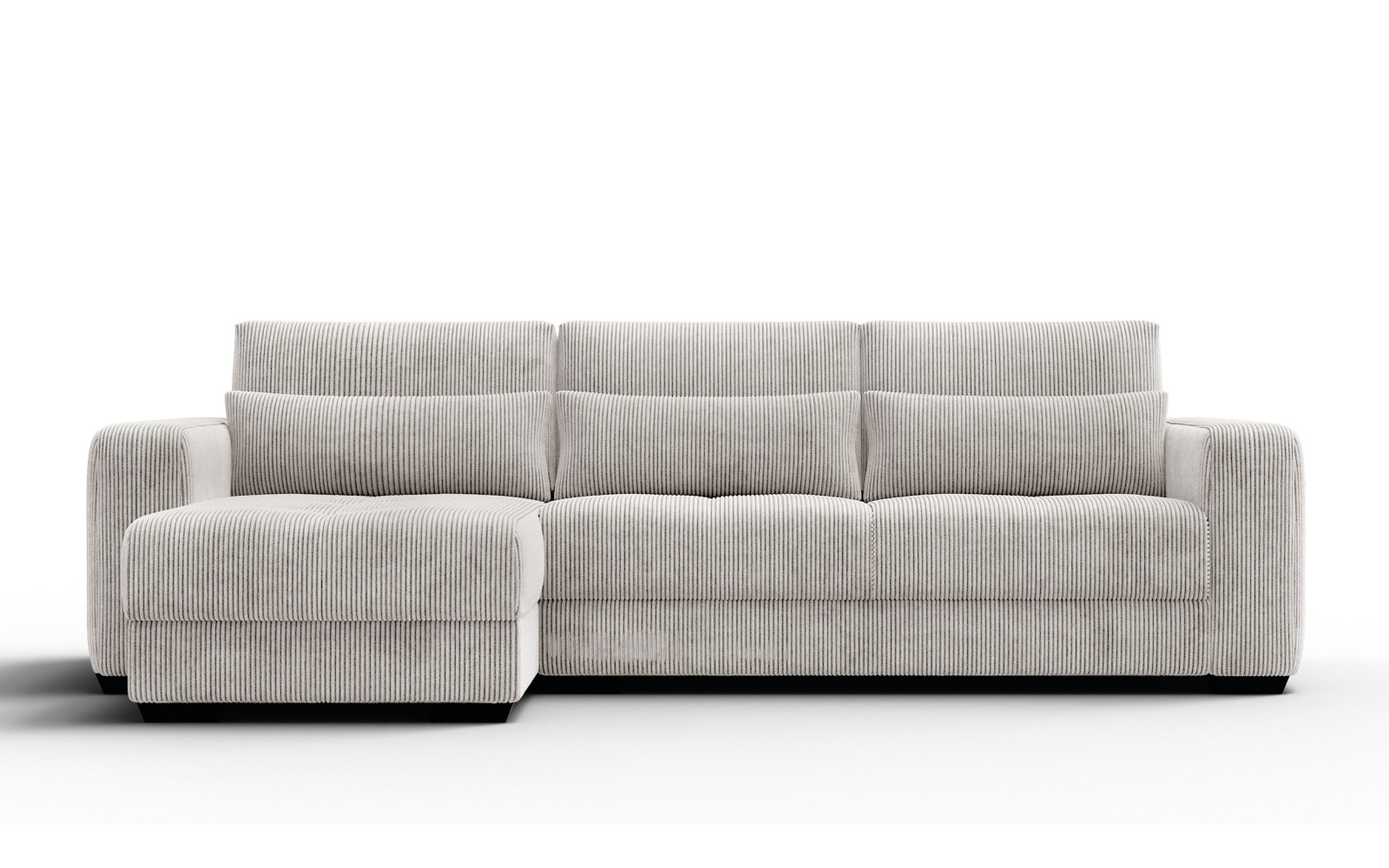 Ecksofa 4-Sitzer links OLI, perlweiß