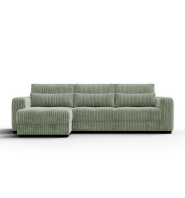 Ecksofa 4-Sitzer links OLI, salbeigrün