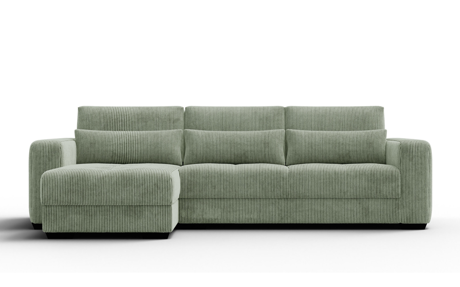 Ecksofa 4-Sitzer links OLI, salbeigrün