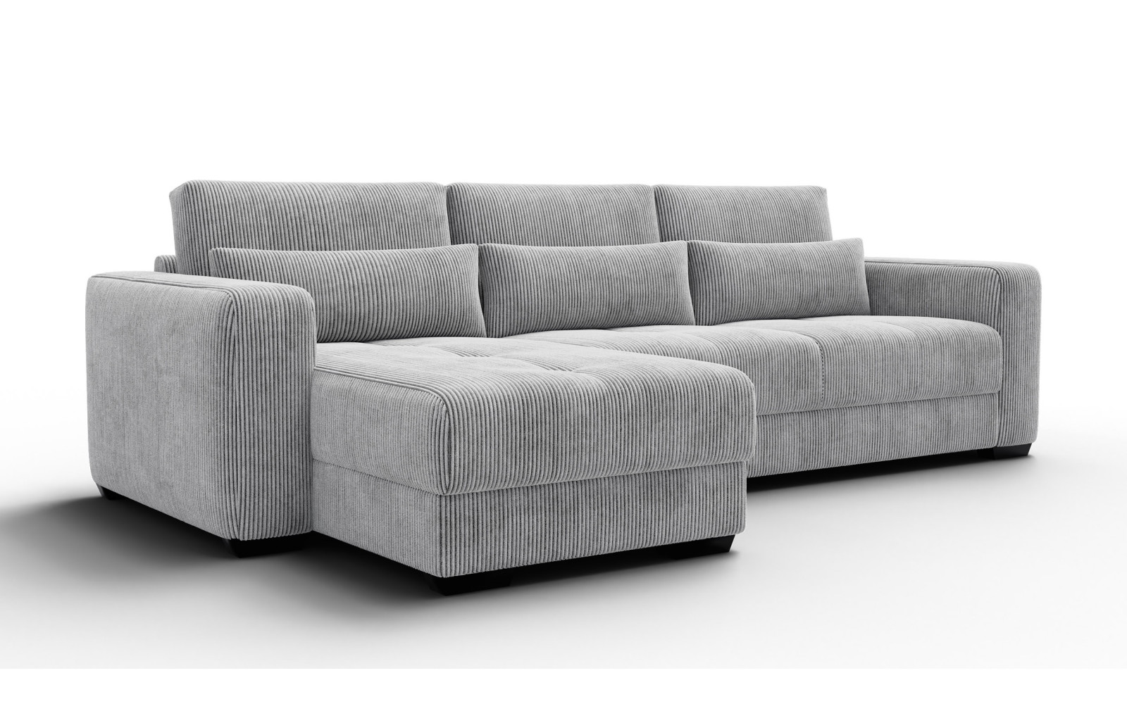 Ecksofa 4-Sitzer links OLI, hellgrau