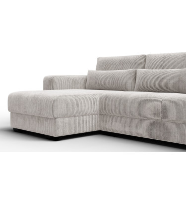 Ecksofa 4-Sitzer links OLI, perlweiß