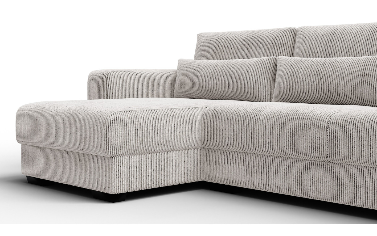 Ecksofa 4-Sitzer links OLI, perlweiß