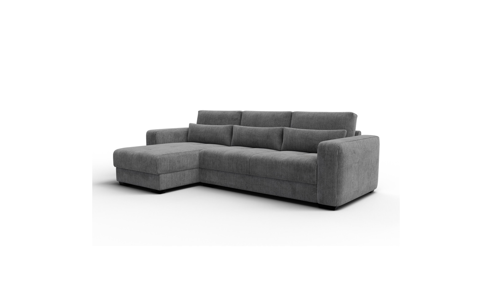 Ecksofa 4-Sitzer links OLI, dunkelgrau