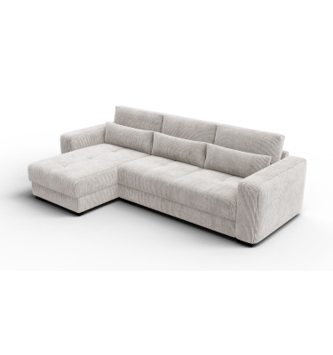 Ecksofa 4-Sitzer links OLI, perlweiß