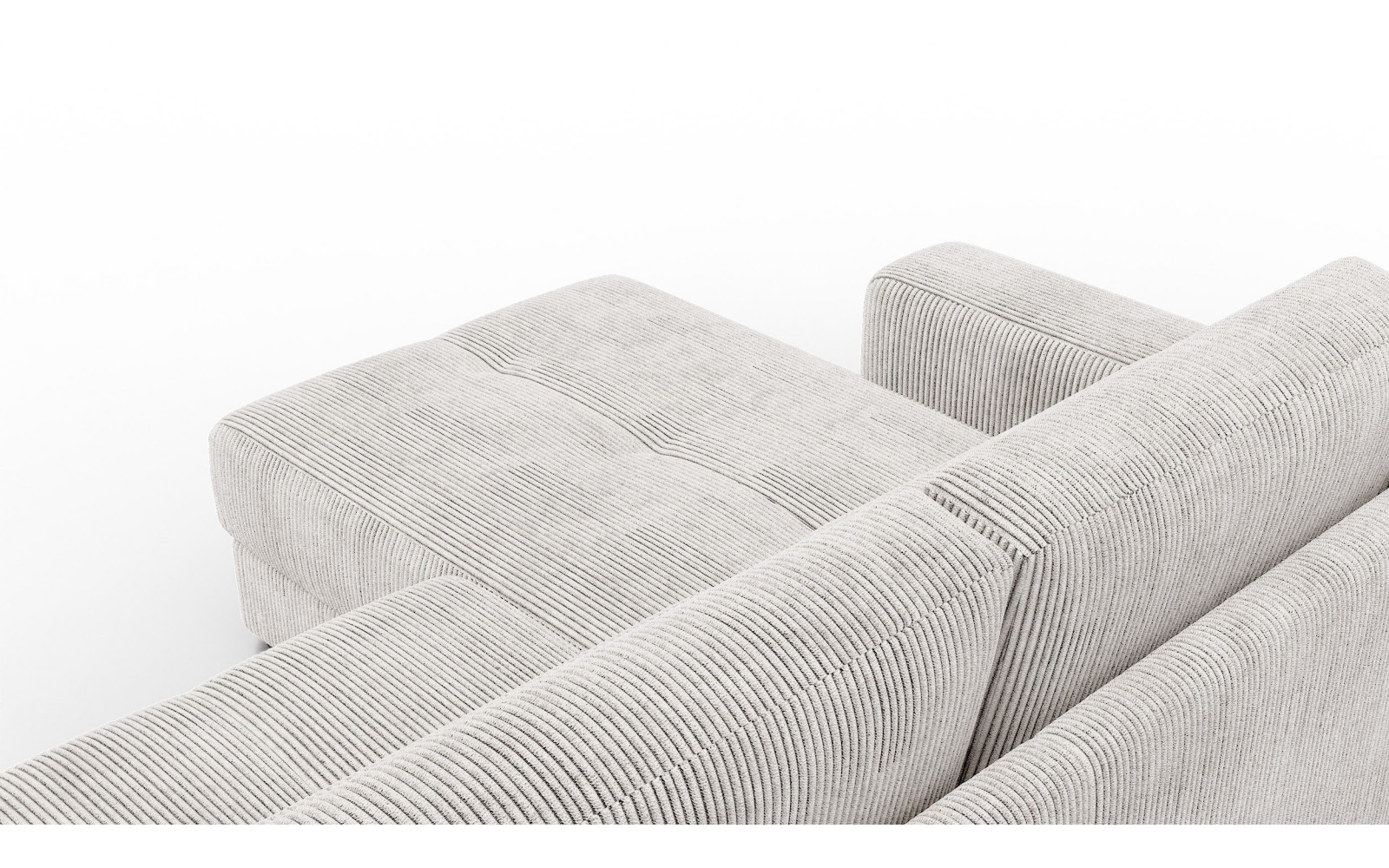 Ecksofa 4-Sitzer links OLI, perlweiß