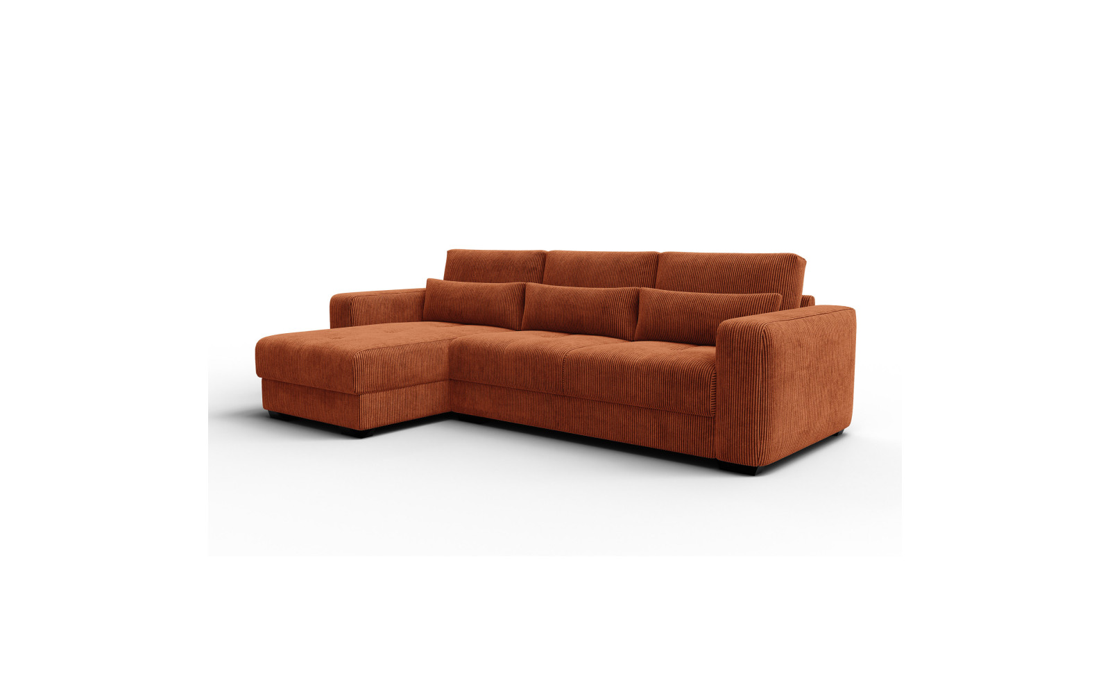 Ecksofa 4-Sitzer links OLI, orange