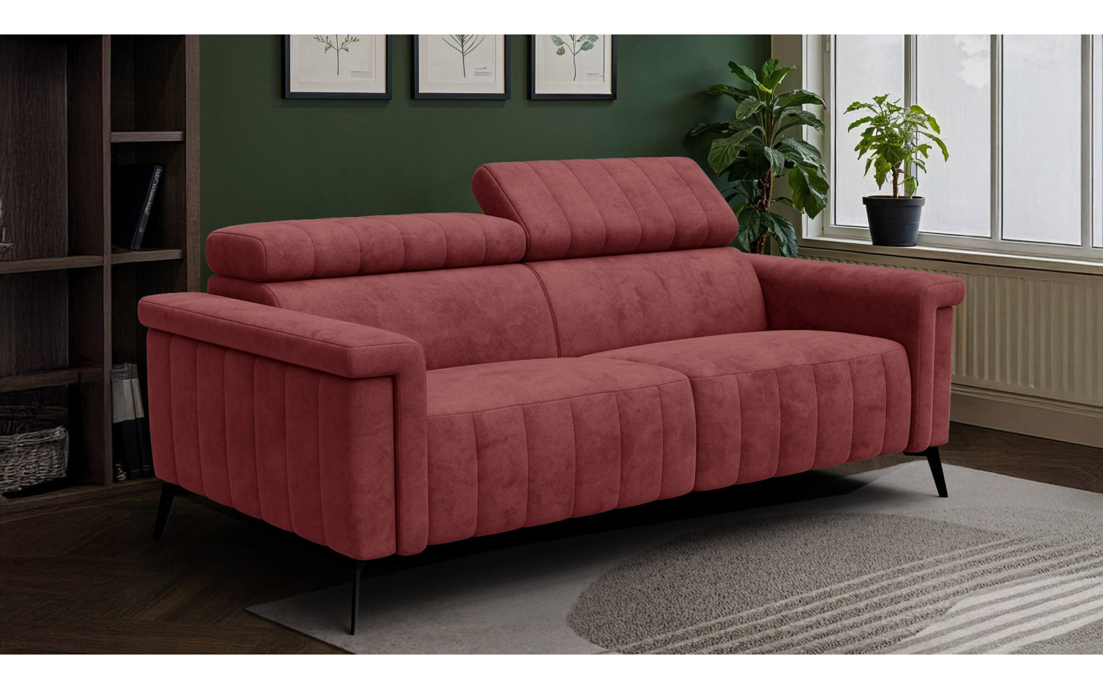 Sofa 3-Sitzer NORDEL, bordeaux