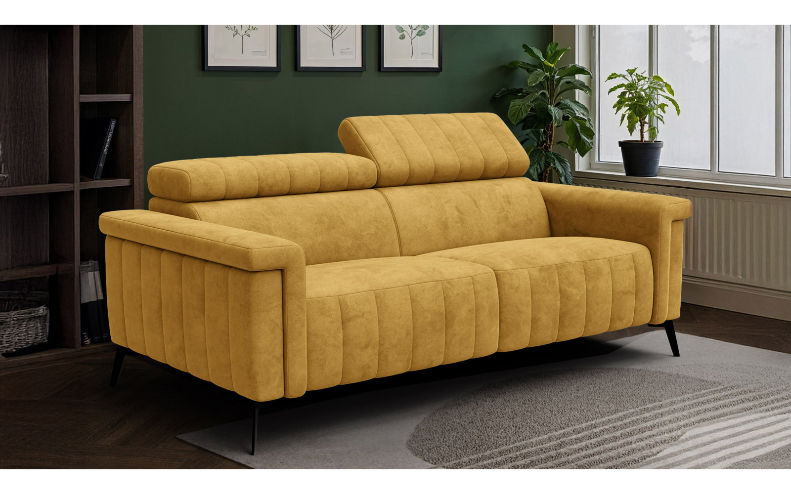 Sofa 3-Sitzer NORDEL, senfgelb