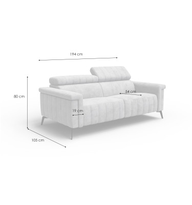 Sofa 3-Sitzer NORDEL, grau