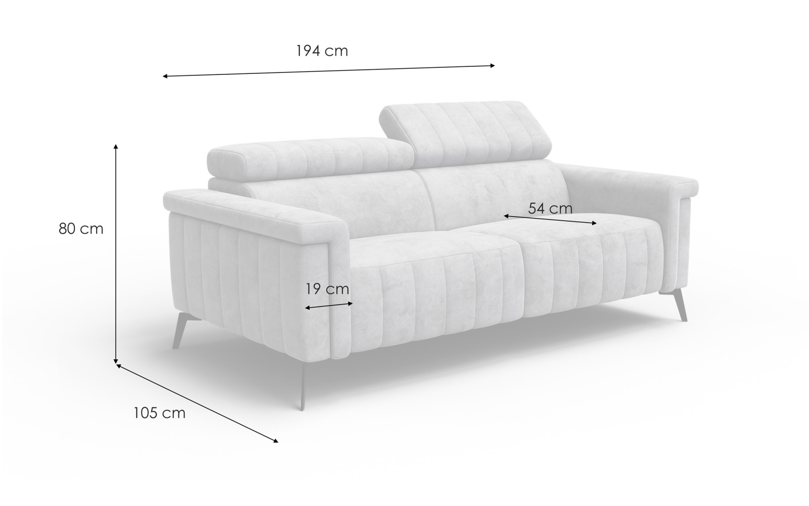 Sofa 3-Sitzer NORDEL, grau