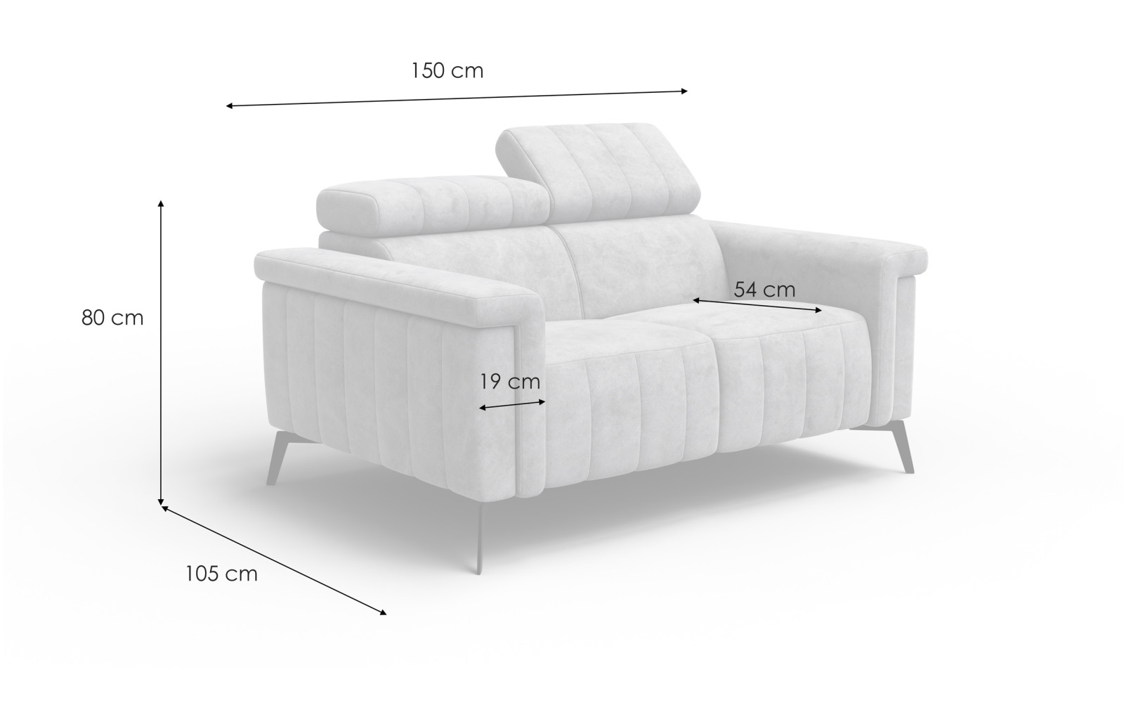 Sofa 2-Sitzer NORDEL, senfgelb