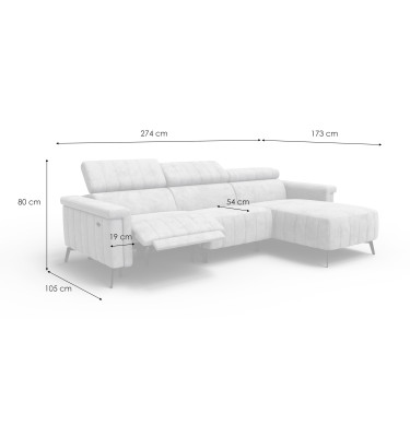 Ecksofa 4-Sitzer NORDEL, bordeaux