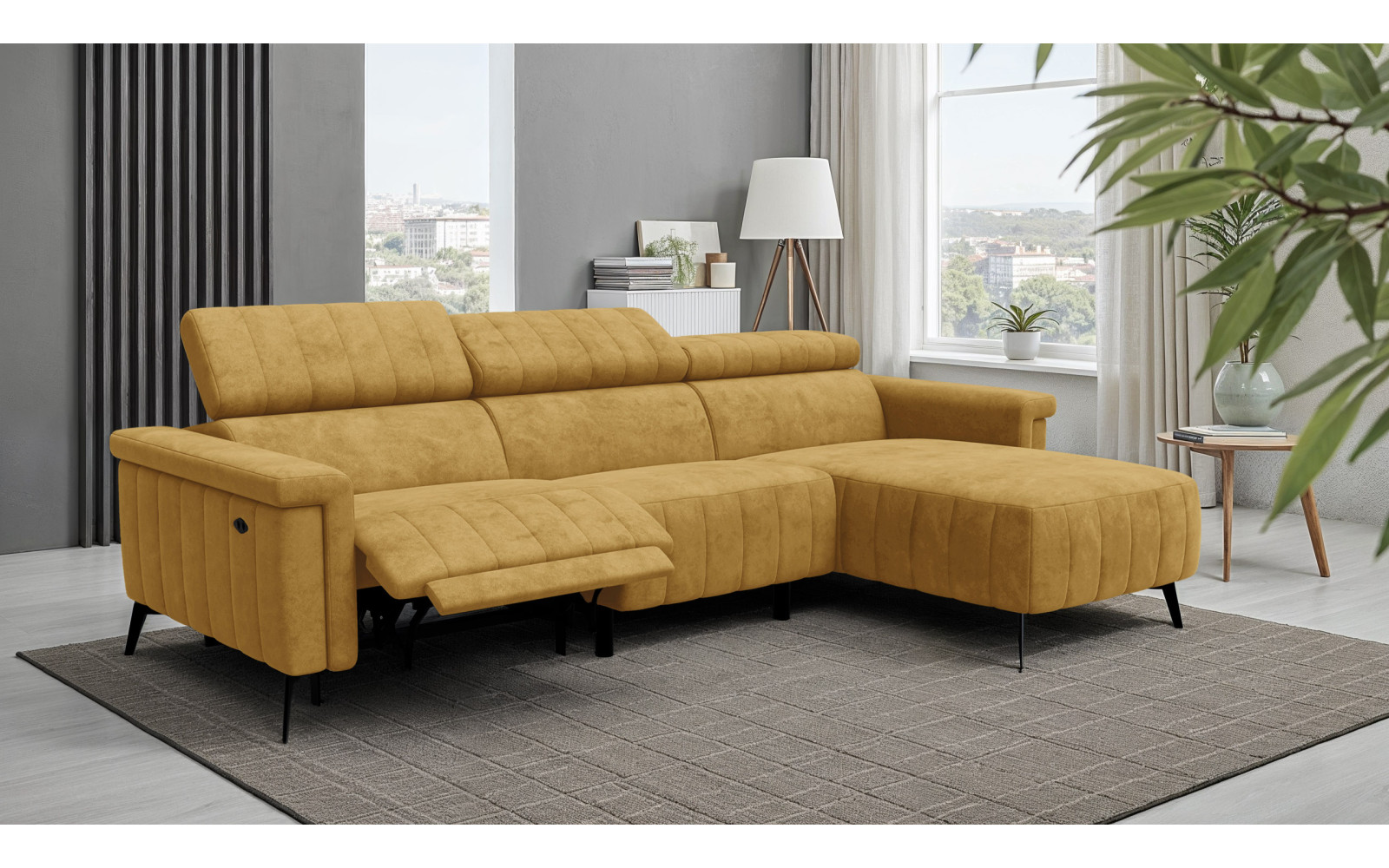 Ecksofa 4-Sitzer NORDEL, senfgelb