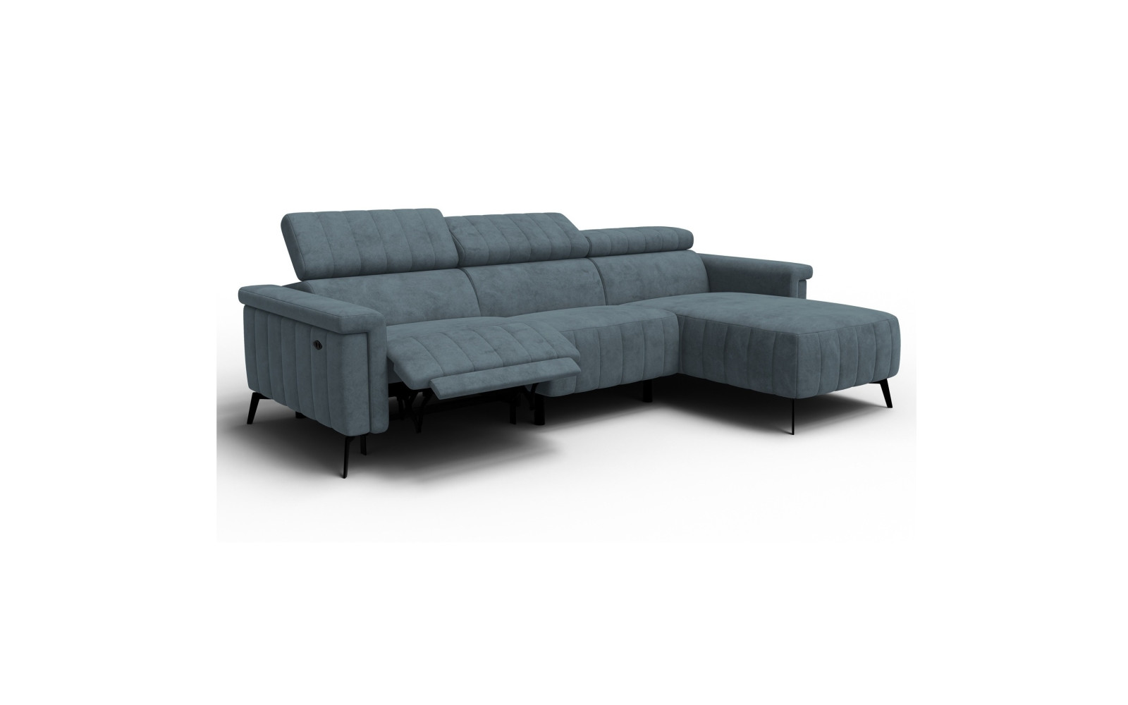 Ecksofa 4-Sitzer NORDEL, blaugrau