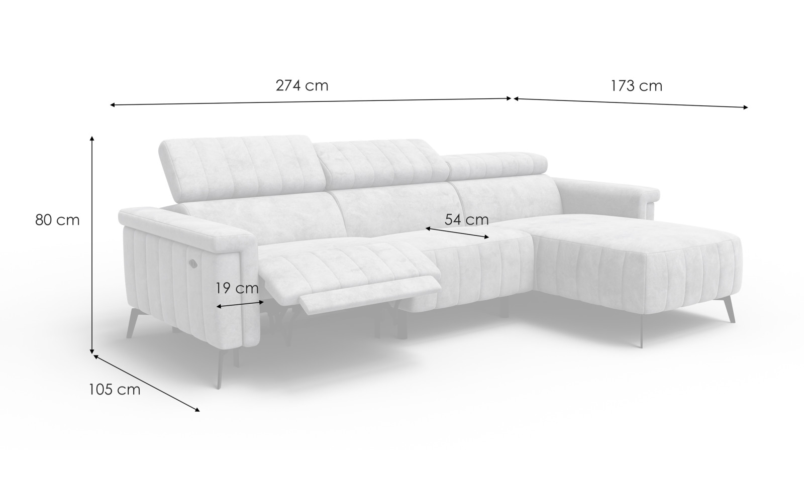 Ecksofa 4-Sitzer NORDEL, dunkles beige