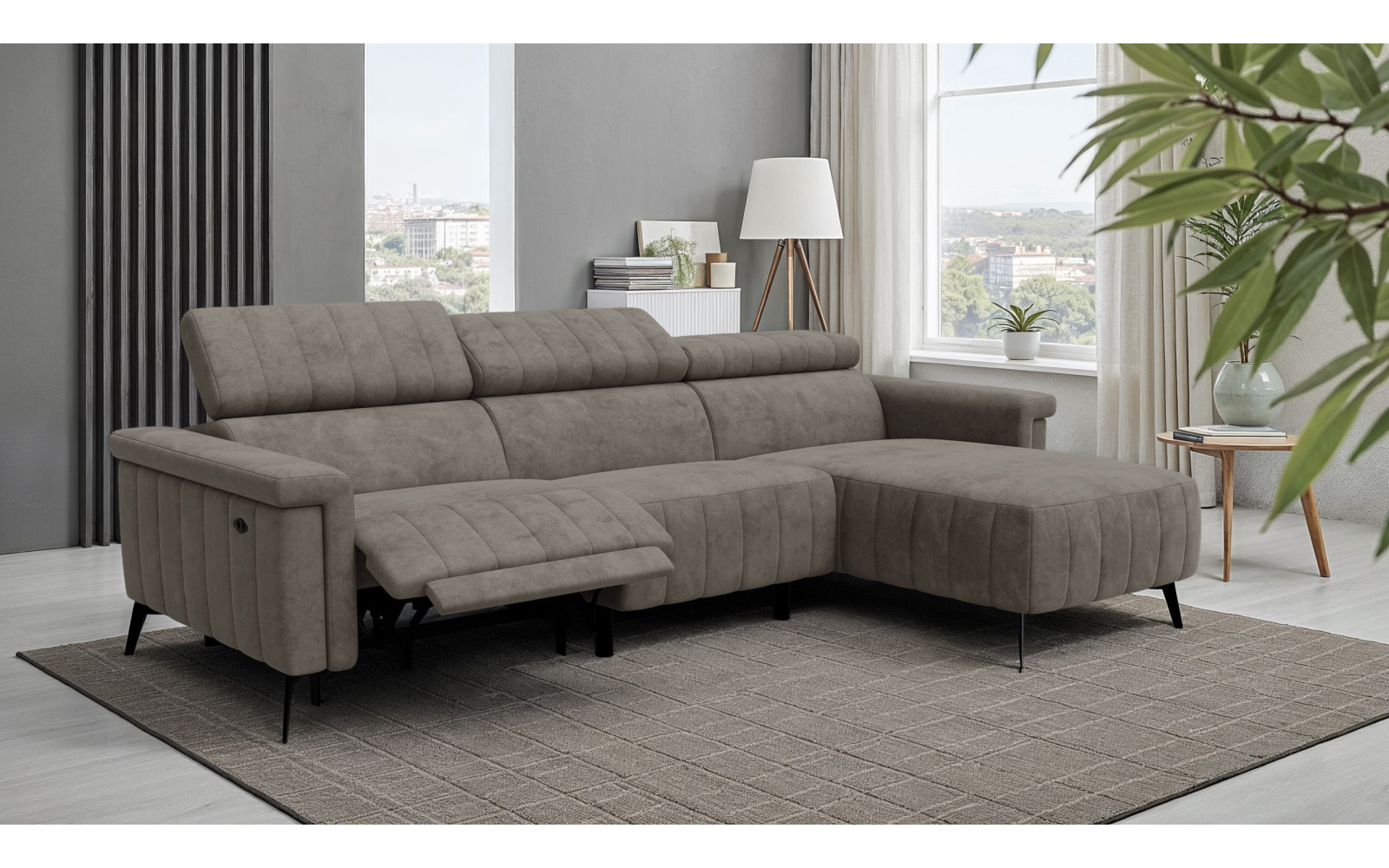 Ecksofa 4-Sitzer NORDEL, taupe