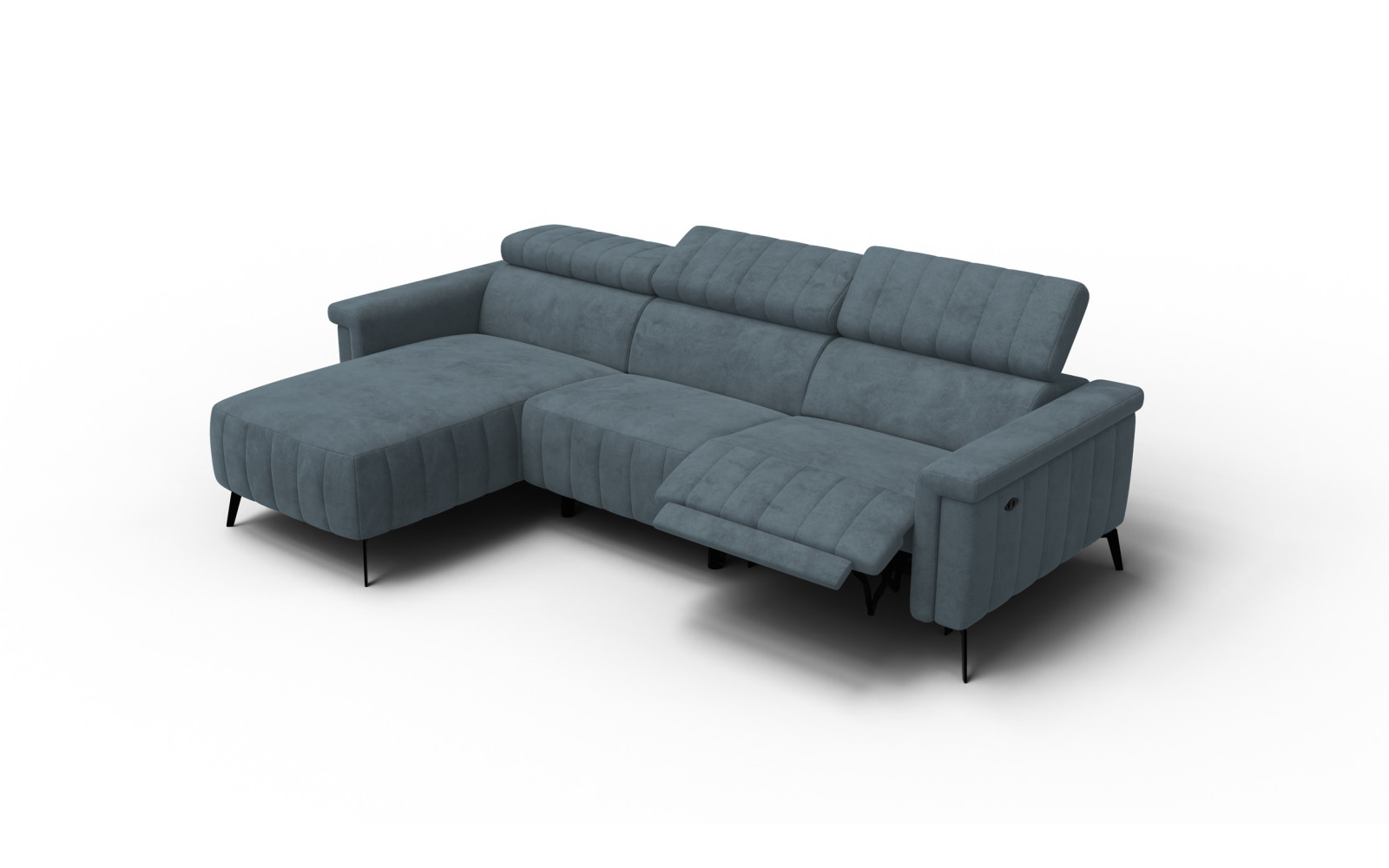Ecksofa 4-Sitzer NORDEL, blaugrau