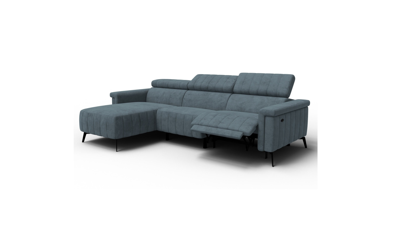 Ecksofa 4-Sitzer NORDEL, blaugrau