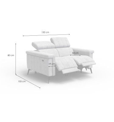 Relaxsofa 2-Sitzer NORDEL, dunkles beige