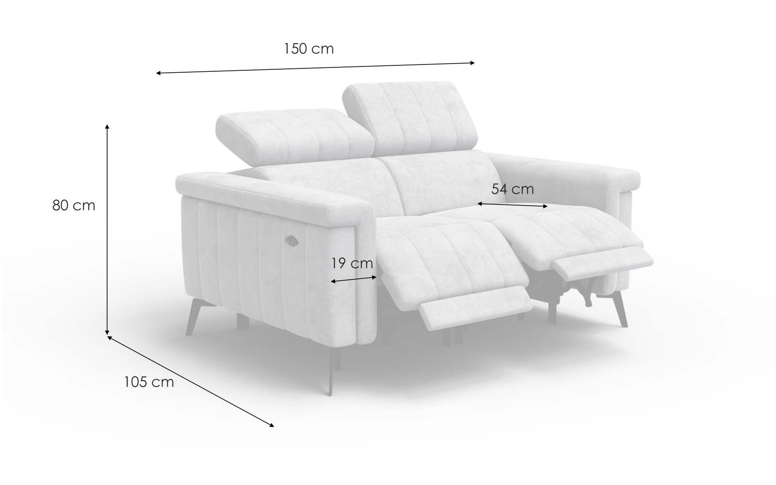 Relaxsofa 2-Sitzer NORDEL, taupe