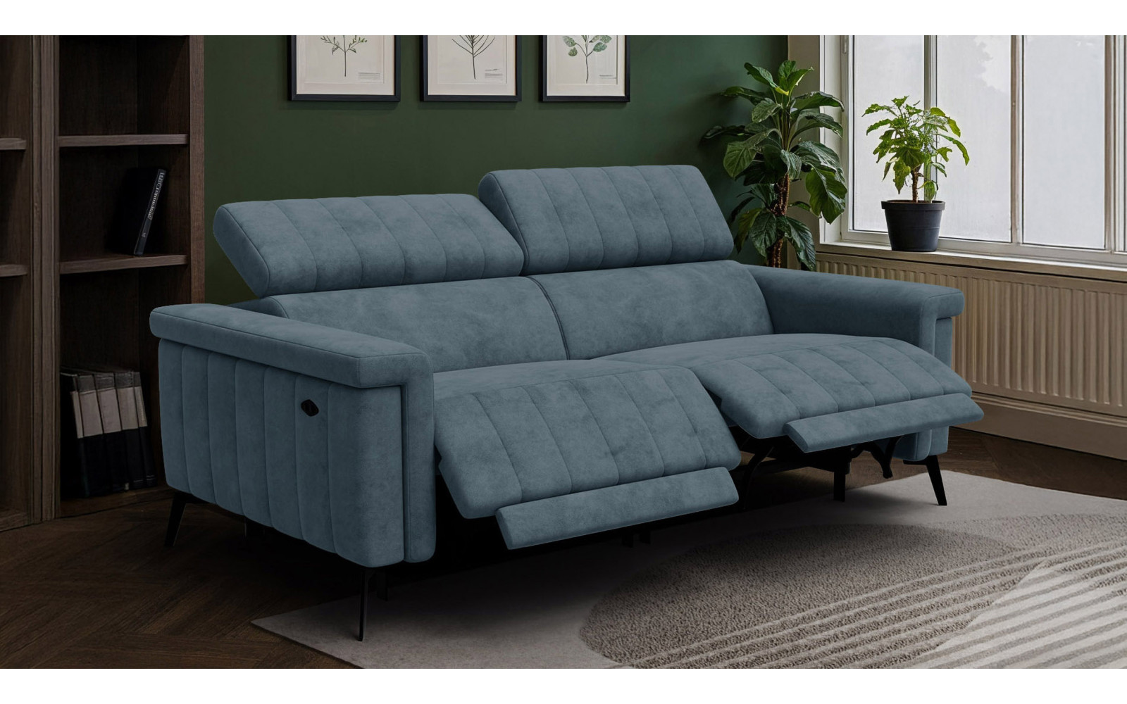 Relaxsofa 3-Sitzer NORDEL, blaugrau
