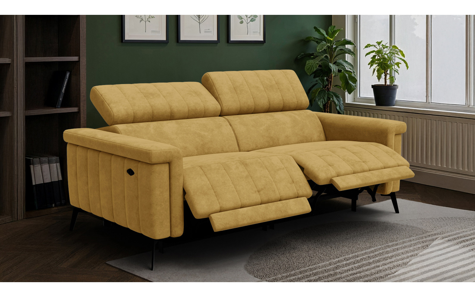 Relaxsofa 3-Sitzer NORDEL, senfgelb