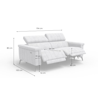 Relaxsofa 3-Sitzer NORDEL, taupe