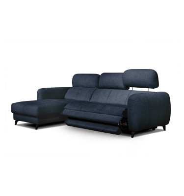 SVEN 3-Sitzer Ecksofa links, 1 relax XL, verstellbare Kopfstützen, marineblau