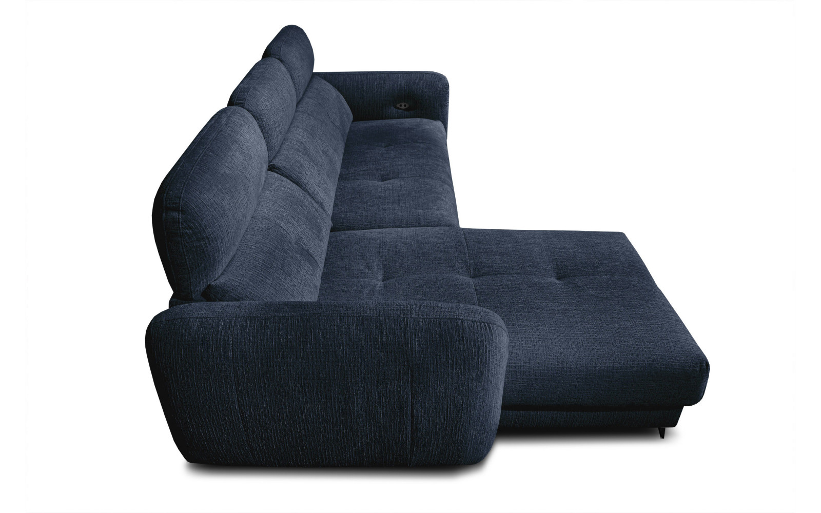 SVEN 3-Sitzer Ecksofa links, 1 relax XL, verstellbare Kopfstützen, marineblau