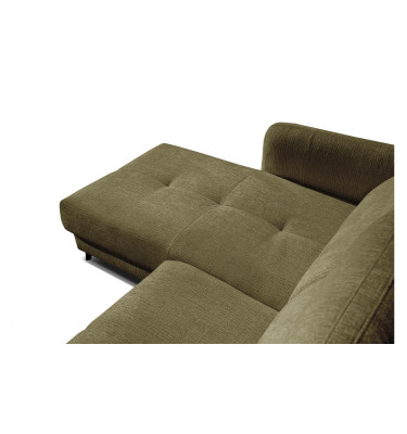 SVEN 3-Sitzer Ecksofa links, 1 relax XL, verstellbare Kopfstützen, olivgrün