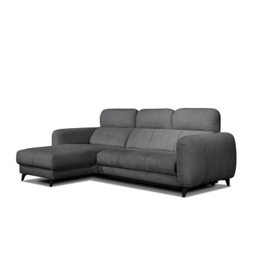 SVEN 3-Sitzer Ecksofa links, 1 relax XL, verstellbare Kopfstützen, dunkelgrau