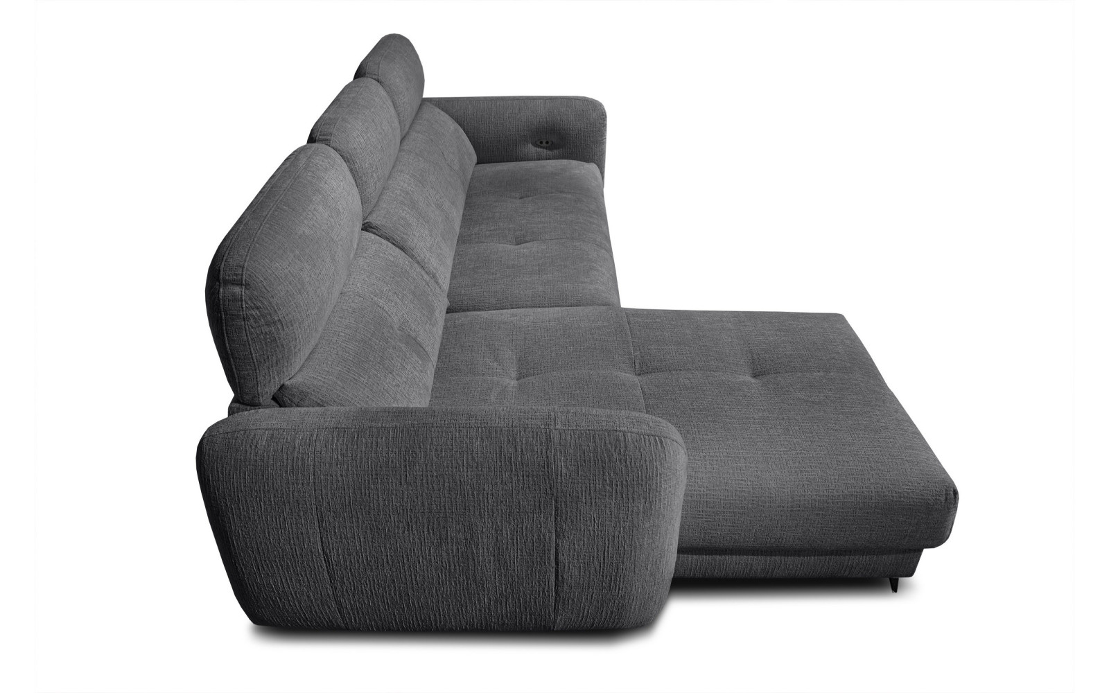 SVEN 3-Sitzer Ecksofa links, 1 relax XL, verstellbare Kopfstützen, dunkelgrau
