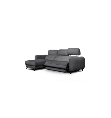 SVEN 3-Sitzer Ecksofa links, 1 relax XL, verstellbare Kopfstützen, dunkelgrau