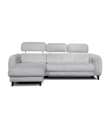 SVEN 3-Sitzer Ecksofa links, 1 relax XL, verstellbare Kopfstützen, hellgrau
