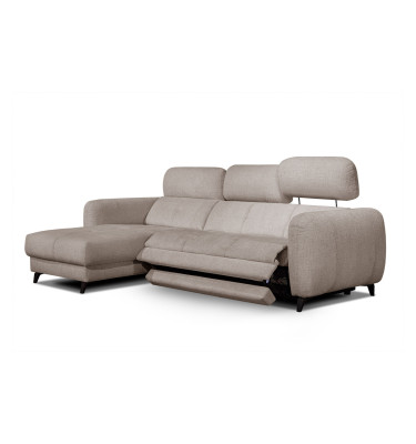 SVEN 3-Sitzer Ecksofa links, 1 relax XL, verstellbare Kopfstützen, beige