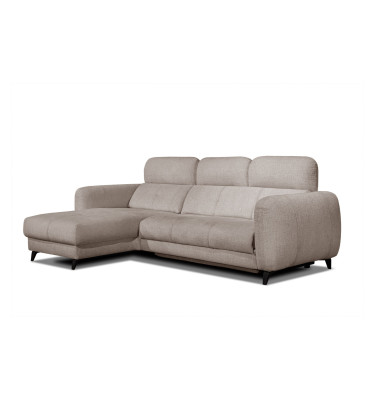 SVEN 3-Sitzer Ecksofa links, 1 relax XL, verstellbare Kopfstützen, beige