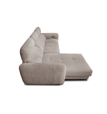 SVEN 3-Sitzer Ecksofa links, 1 relax XL, verstellbare Kopfstützen, beige