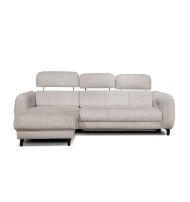 SVEN 3-Sitzer Ecksofa links, 1 relax XL, verstellbare Kopfstützen, creme